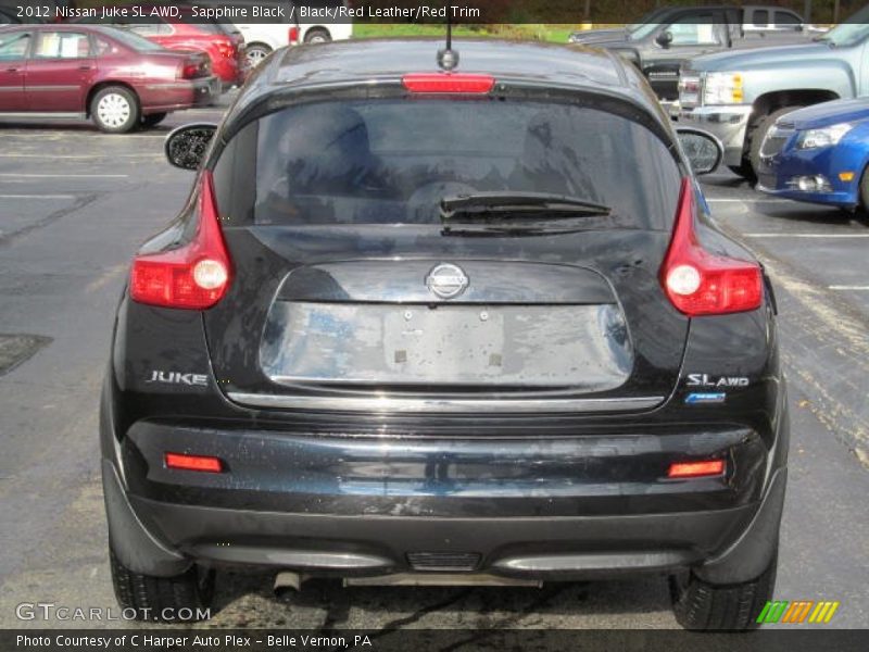 Sapphire Black / Black/Red Leather/Red Trim 2012 Nissan Juke SL AWD