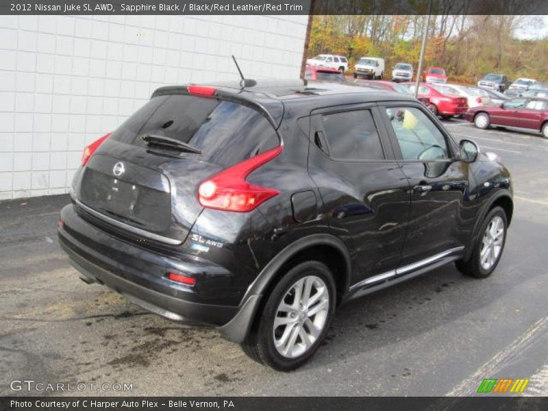 Sapphire Black / Black/Red Leather/Red Trim 2012 Nissan Juke SL AWD