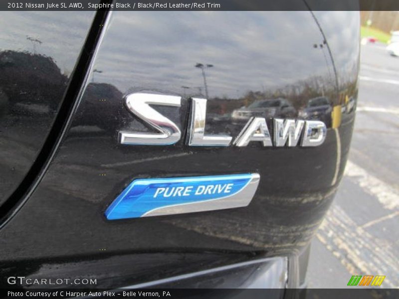 Sapphire Black / Black/Red Leather/Red Trim 2012 Nissan Juke SL AWD