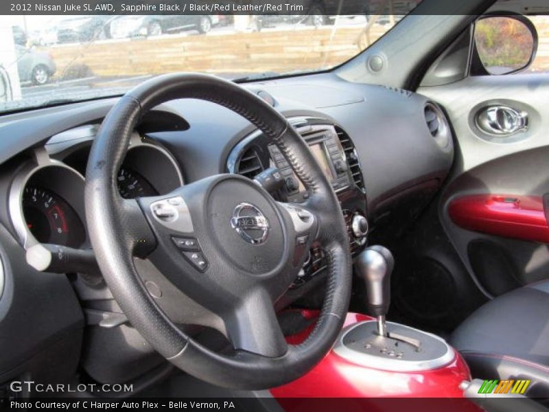 Sapphire Black / Black/Red Leather/Red Trim 2012 Nissan Juke SL AWD