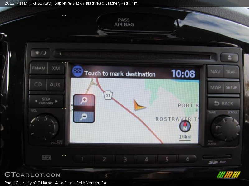 Sapphire Black / Black/Red Leather/Red Trim 2012 Nissan Juke SL AWD