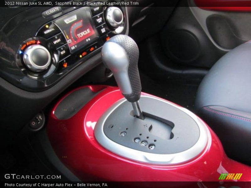 Sapphire Black / Black/Red Leather/Red Trim 2012 Nissan Juke SL AWD