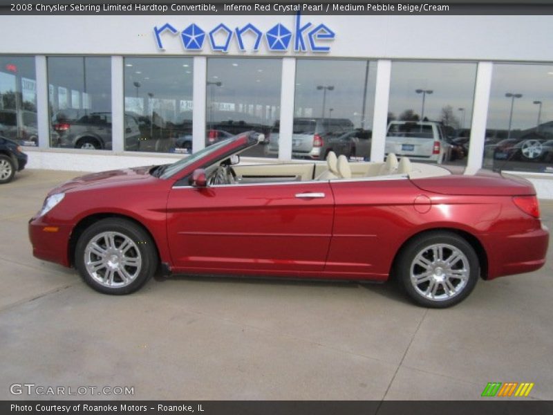 Inferno Red Crystal Pearl / Medium Pebble Beige/Cream 2008 Chrysler Sebring Limited Hardtop Convertible