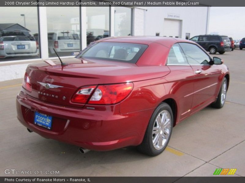 Inferno Red Crystal Pearl / Medium Pebble Beige/Cream 2008 Chrysler Sebring Limited Hardtop Convertible