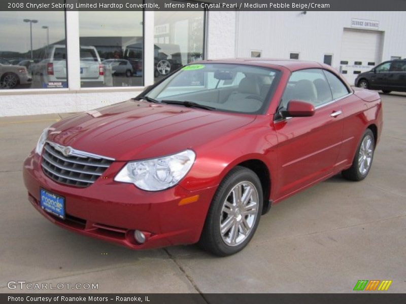 Inferno Red Crystal Pearl / Medium Pebble Beige/Cream 2008 Chrysler Sebring Limited Hardtop Convertible