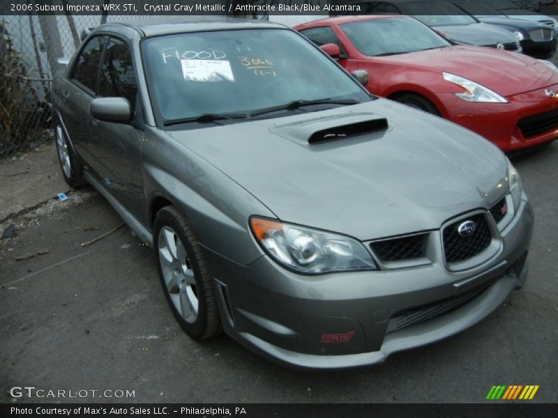 Crystal Gray Metallic / Anthracite Black/Blue Alcantara 2006 Subaru Impreza WRX STi