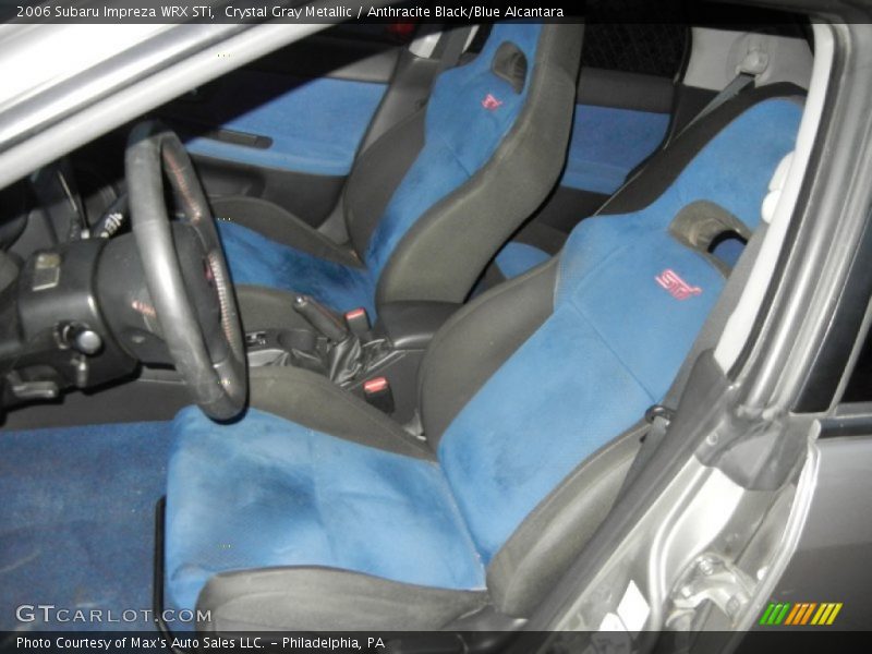 Crystal Gray Metallic / Anthracite Black/Blue Alcantara 2006 Subaru Impreza WRX STi