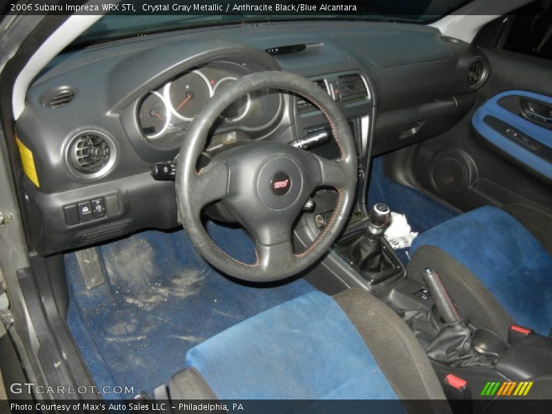 Crystal Gray Metallic / Anthracite Black/Blue Alcantara 2006 Subaru Impreza WRX STi
