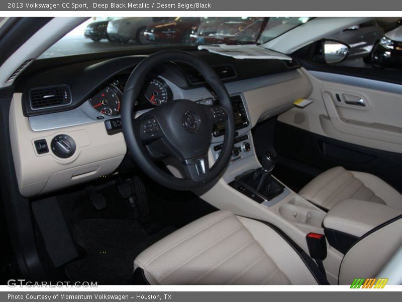 Deep Black Metallic / Desert Beige/Black 2013 Volkswagen CC Sport