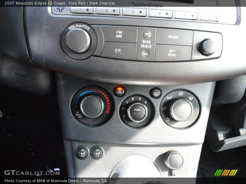 Controls of 2007 Eclipse GS Coupe