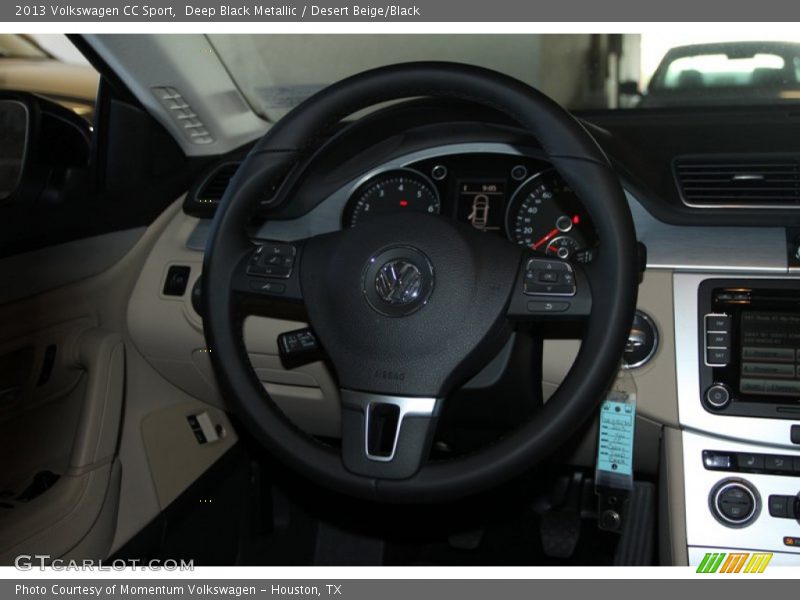 Deep Black Metallic / Desert Beige/Black 2013 Volkswagen CC Sport