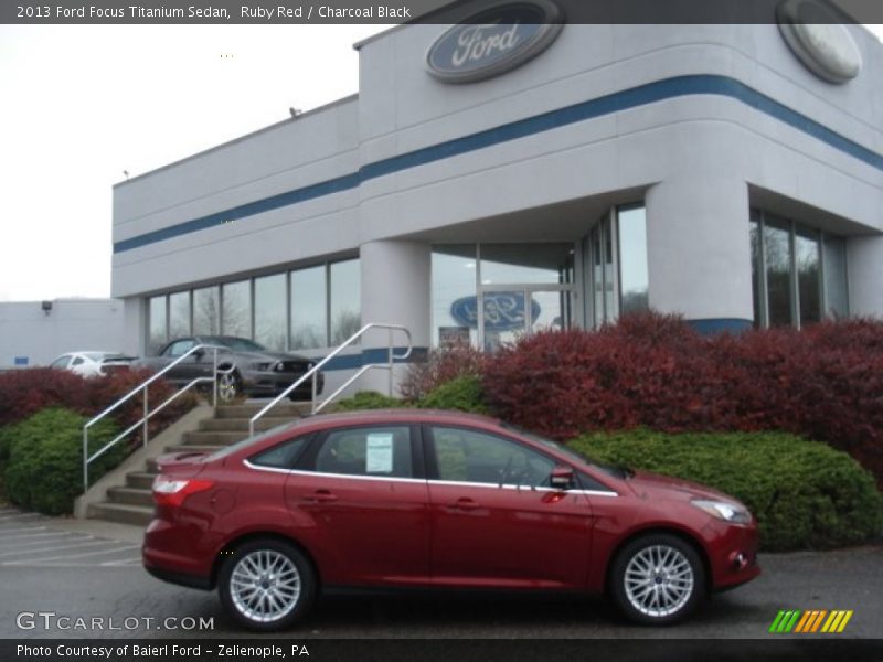 Ruby Red / Charcoal Black 2013 Ford Focus Titanium Sedan