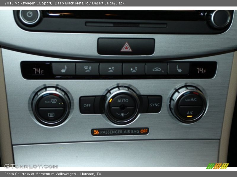 Deep Black Metallic / Desert Beige/Black 2013 Volkswagen CC Sport