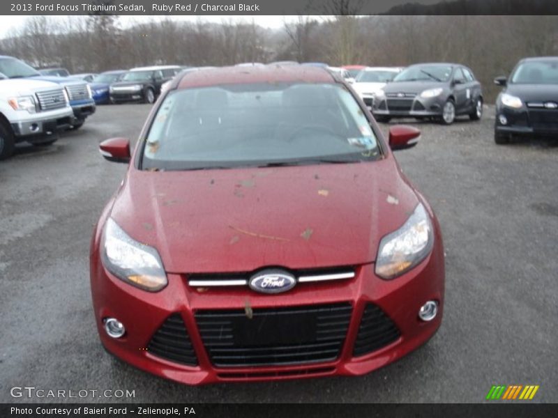 Ruby Red / Charcoal Black 2013 Ford Focus Titanium Sedan