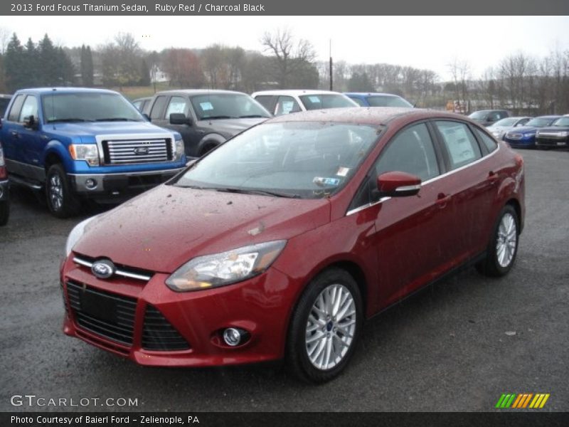 Ruby Red / Charcoal Black 2013 Ford Focus Titanium Sedan