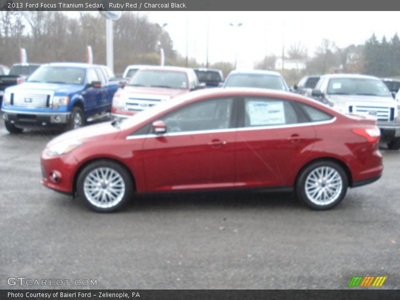 Ruby Red / Charcoal Black 2013 Ford Focus Titanium Sedan