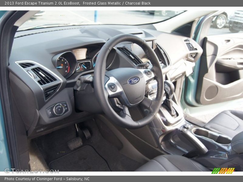 Frosted Glass Metallic / Charcoal Black 2013 Ford Escape Titanium 2.0L EcoBoost