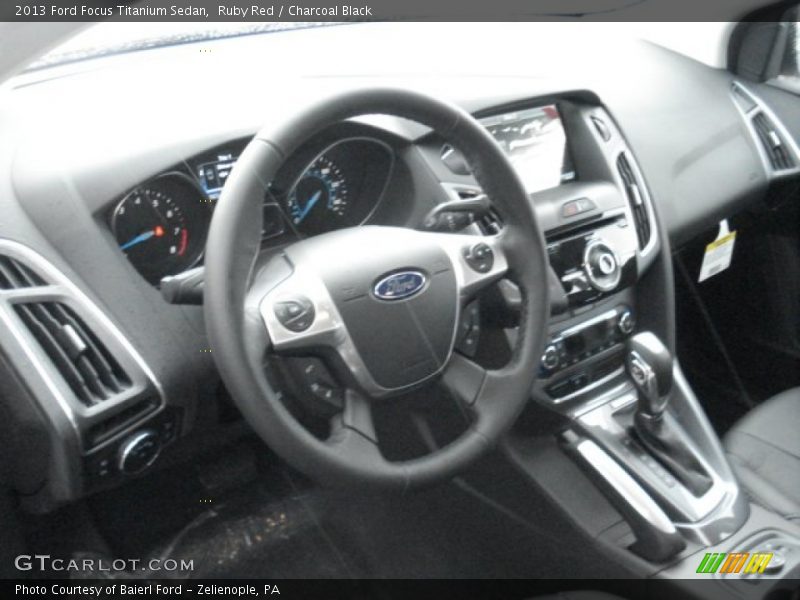 Ruby Red / Charcoal Black 2013 Ford Focus Titanium Sedan