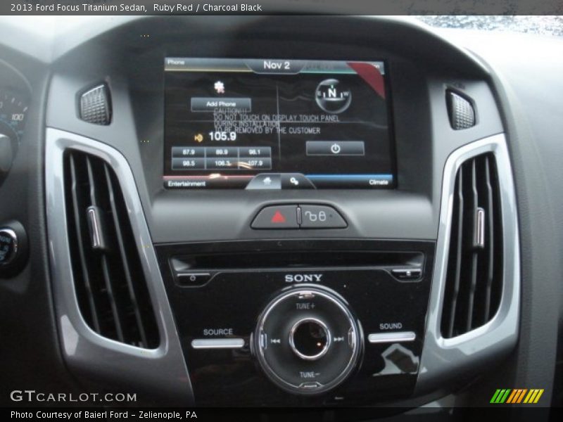 Ruby Red / Charcoal Black 2013 Ford Focus Titanium Sedan