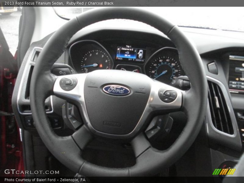 Ruby Red / Charcoal Black 2013 Ford Focus Titanium Sedan