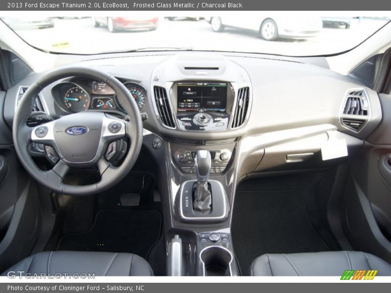 Frosted Glass Metallic / Charcoal Black 2013 Ford Escape Titanium 2.0L EcoBoost