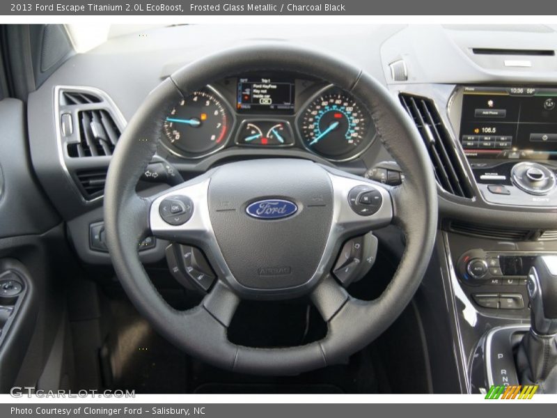 Frosted Glass Metallic / Charcoal Black 2013 Ford Escape Titanium 2.0L EcoBoost