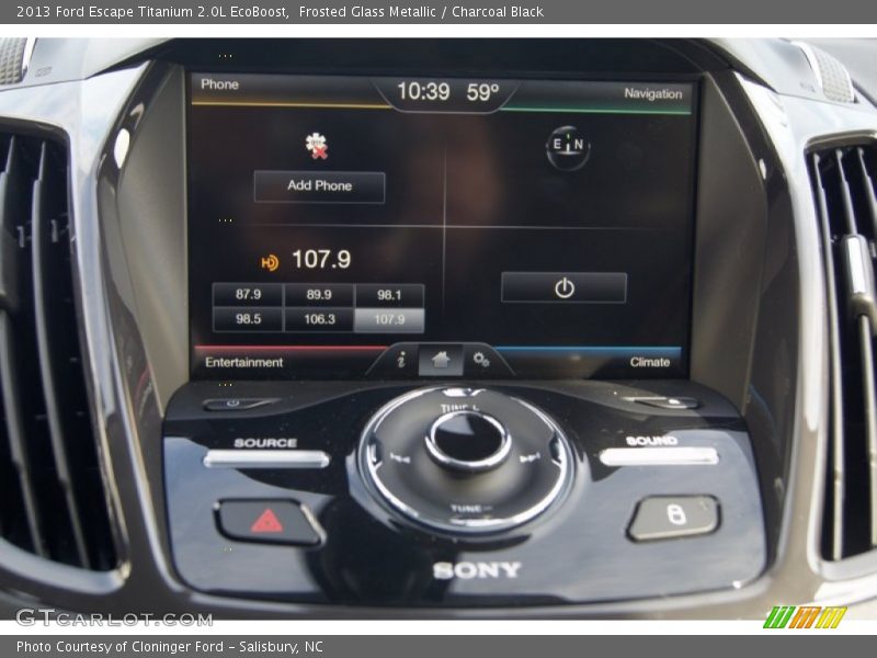 Frosted Glass Metallic / Charcoal Black 2013 Ford Escape Titanium 2.0L EcoBoost