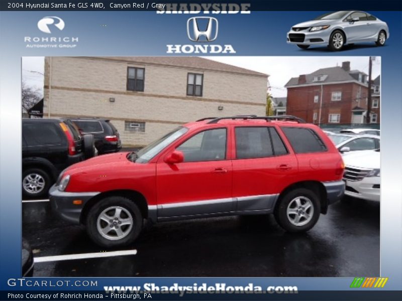 Canyon Red / Gray 2004 Hyundai Santa Fe GLS 4WD