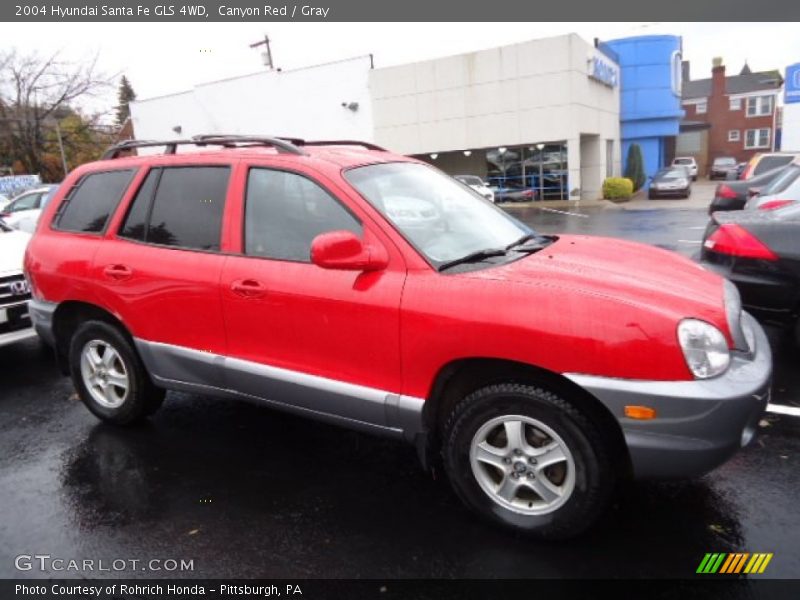 Canyon Red / Gray 2004 Hyundai Santa Fe GLS 4WD