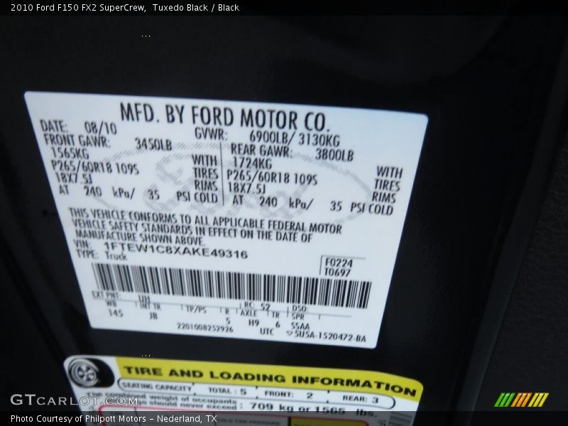 Tuxedo Black / Black 2010 Ford F150 FX2 SuperCrew