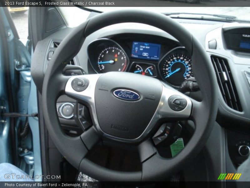 Frosted Glass Metallic / Charcoal Black 2013 Ford Escape S