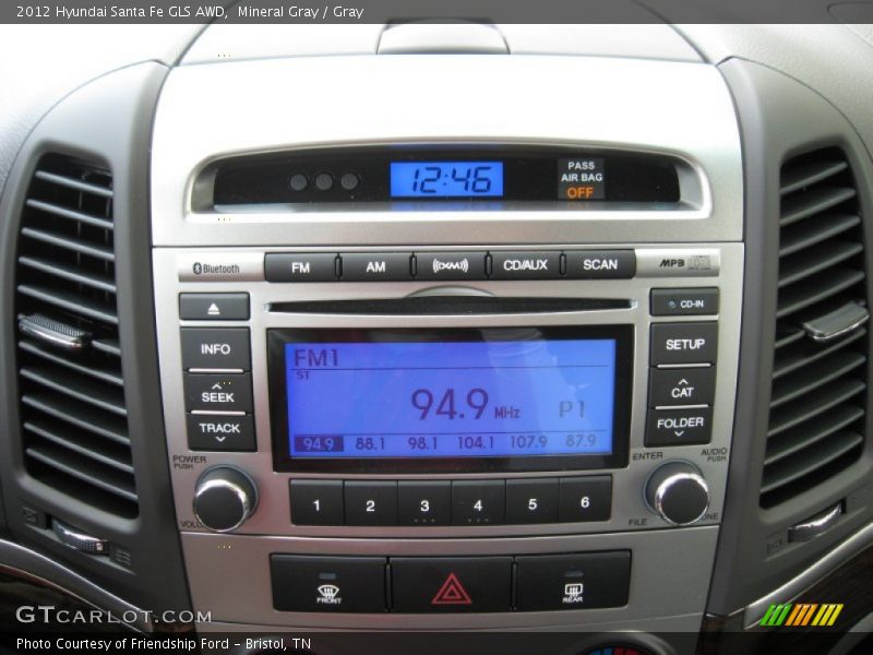 Mineral Gray / Gray 2012 Hyundai Santa Fe GLS AWD