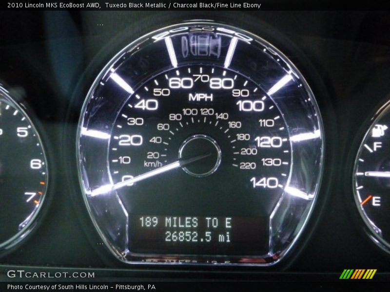 Tuxedo Black Metallic / Charcoal Black/Fine Line Ebony 2010 Lincoln MKS EcoBoost AWD
