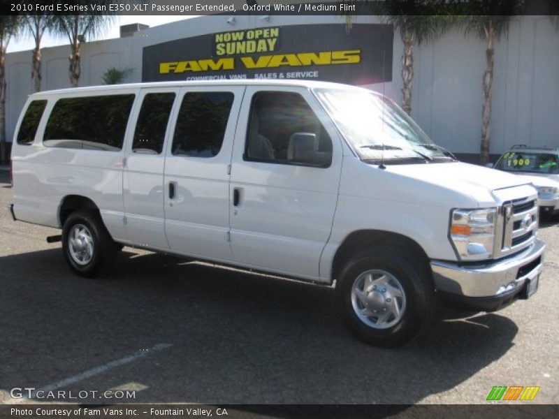Oxford White / Medium Flint 2010 Ford E Series Van E350 XLT Passenger Extended