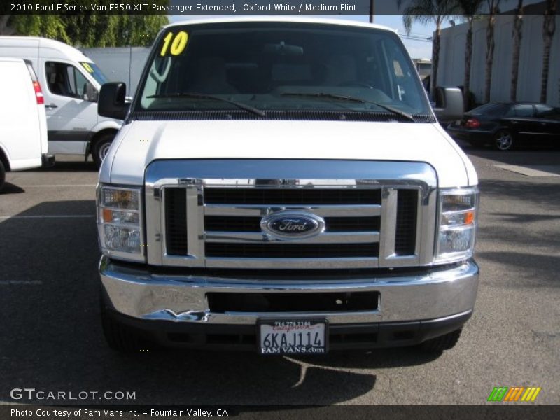 Oxford White / Medium Flint 2010 Ford E Series Van E350 XLT Passenger Extended