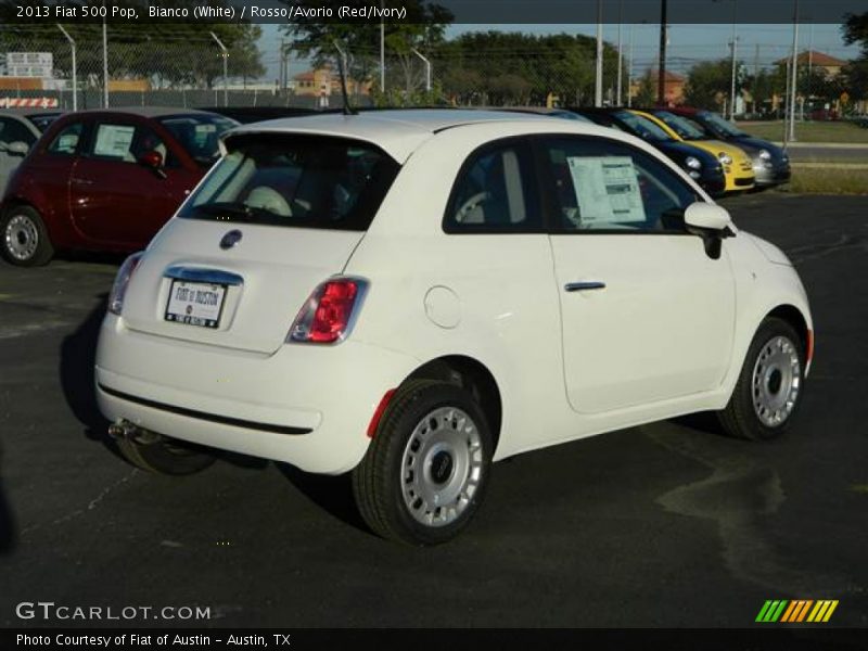 Bianco (White) / Rosso/Avorio (Red/Ivory) 2013 Fiat 500 Pop