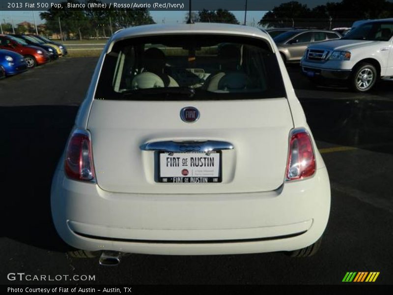 Bianco (White) / Rosso/Avorio (Red/Ivory) 2013 Fiat 500 Pop