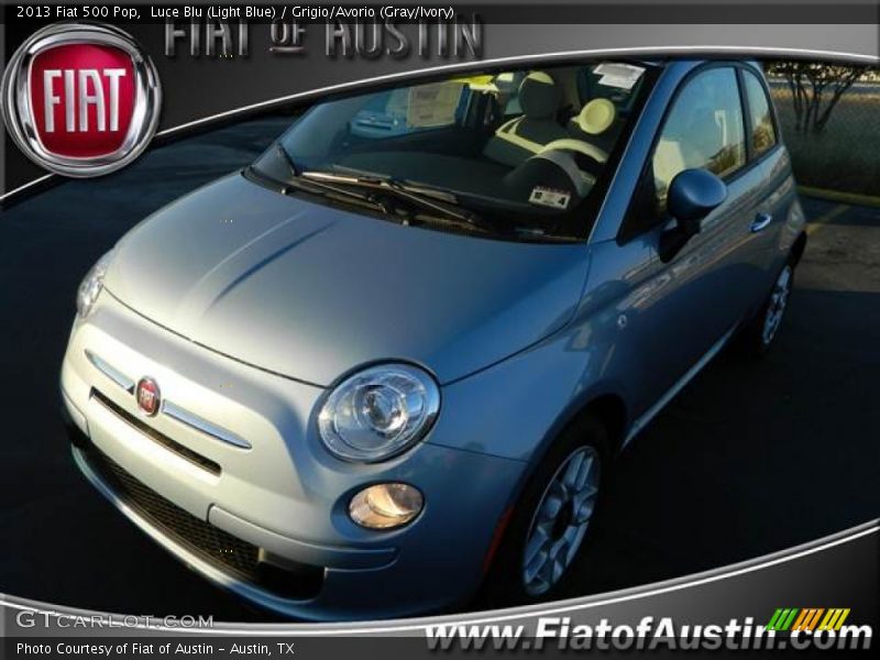 Luce Blu (Light Blue) / Grigio/Avorio (Gray/Ivory) 2013 Fiat 500 Pop