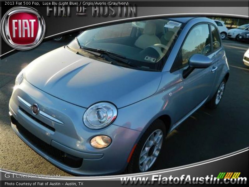 Luce Blu (Light Blue) / Grigio/Avorio (Gray/Ivory) 2013 Fiat 500 Pop