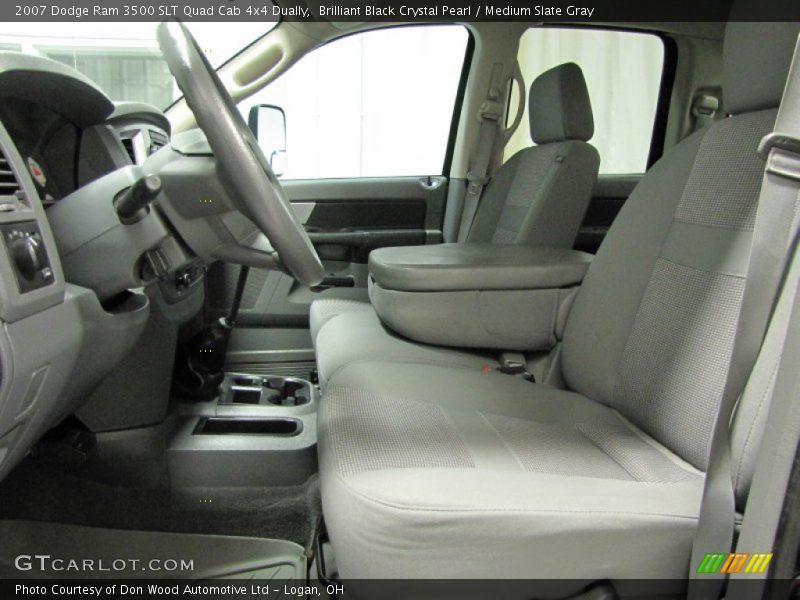 Brilliant Black Crystal Pearl / Medium Slate Gray 2007 Dodge Ram 3500 SLT Quad Cab 4x4 Dually