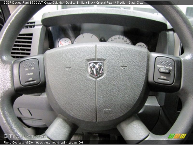 Brilliant Black Crystal Pearl / Medium Slate Gray 2007 Dodge Ram 3500 SLT Quad Cab 4x4 Dually
