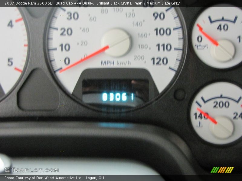 Brilliant Black Crystal Pearl / Medium Slate Gray 2007 Dodge Ram 3500 SLT Quad Cab 4x4 Dually