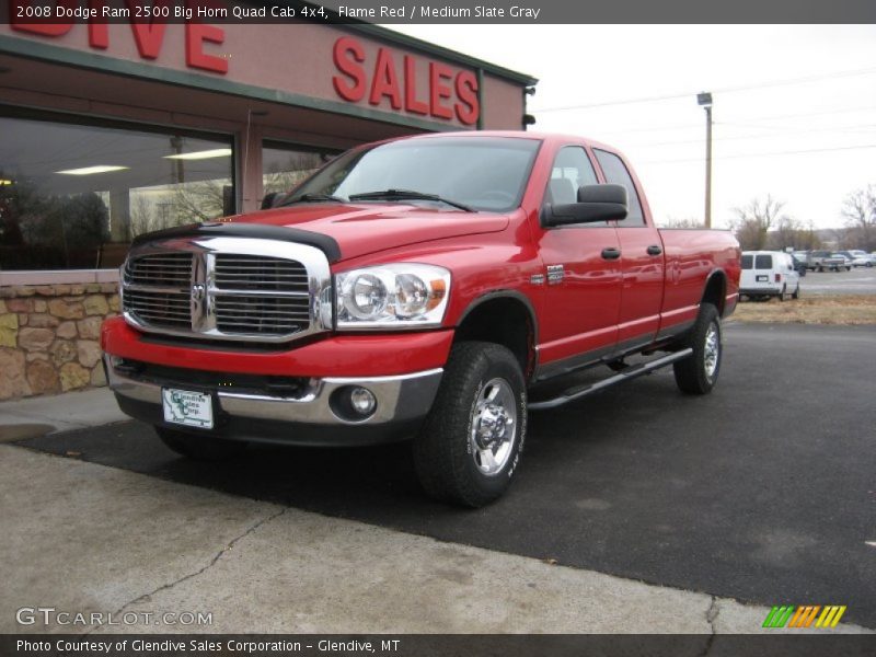 Flame Red / Medium Slate Gray 2008 Dodge Ram 2500 Big Horn Quad Cab 4x4