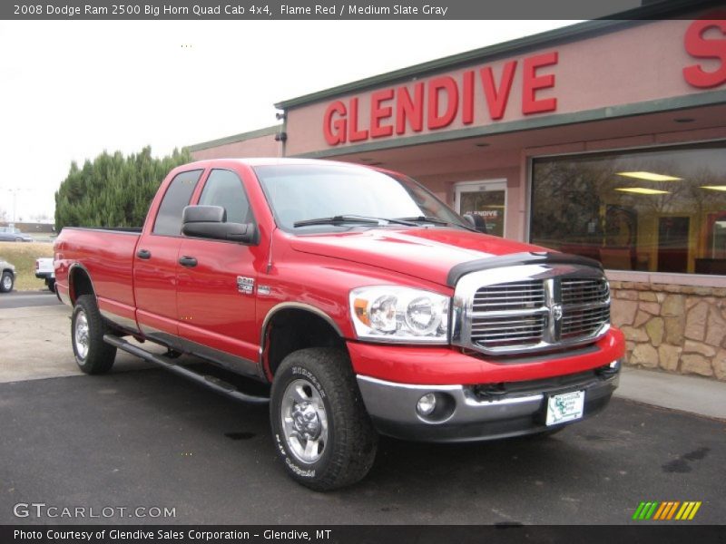 Flame Red / Medium Slate Gray 2008 Dodge Ram 2500 Big Horn Quad Cab 4x4