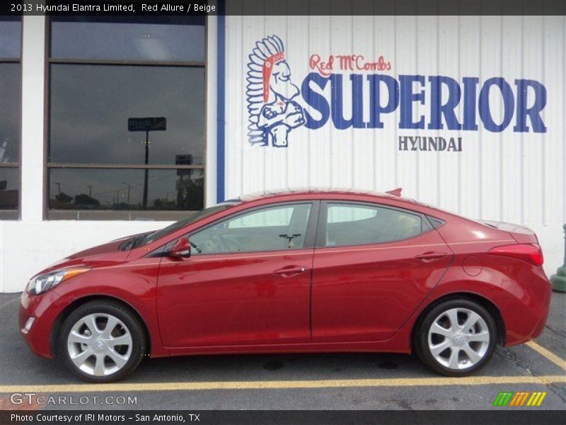Red Allure / Beige 2013 Hyundai Elantra Limited