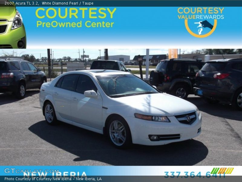White Diamond Pearl / Taupe 2007 Acura TL 3.2