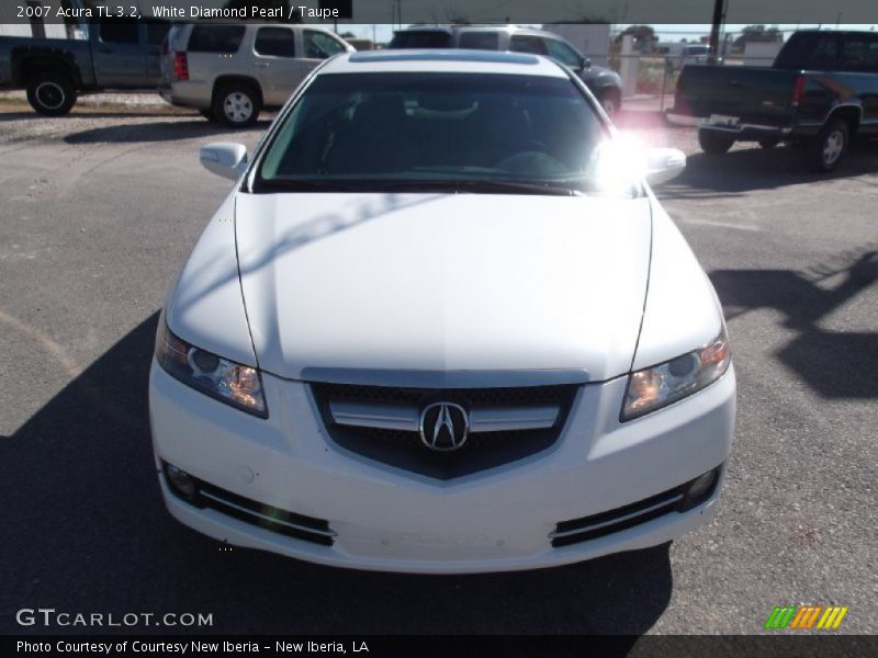 White Diamond Pearl / Taupe 2007 Acura TL 3.2