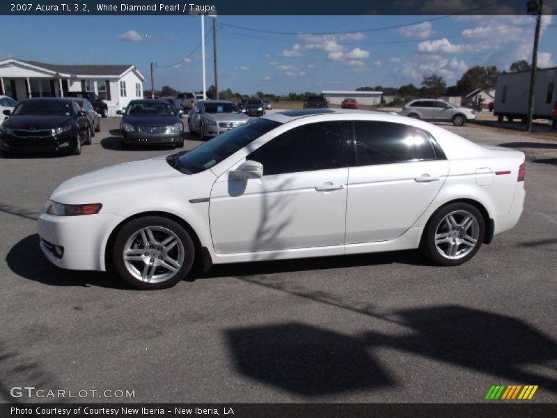 White Diamond Pearl / Taupe 2007 Acura TL 3.2
