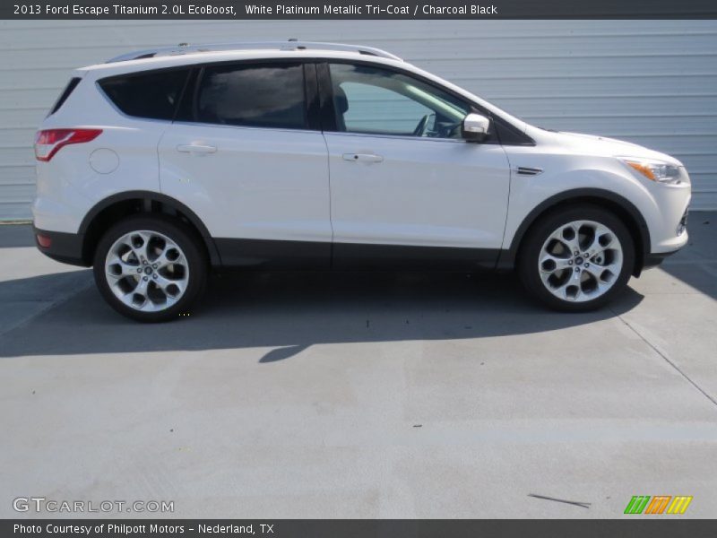 White Platinum Metallic Tri-Coat / Charcoal Black 2013 Ford Escape Titanium 2.0L EcoBoost