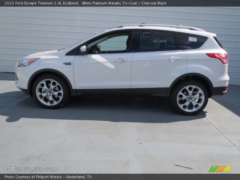 White Platinum Metallic Tri-Coat / Charcoal Black 2013 Ford Escape Titanium 2.0L EcoBoost